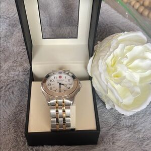 Victorinox Silver and Gold Elegant Chronograph Watch